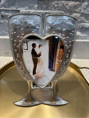 Things Remembered Silver Heart-Shaped 'Together Forever' Frame Vintage